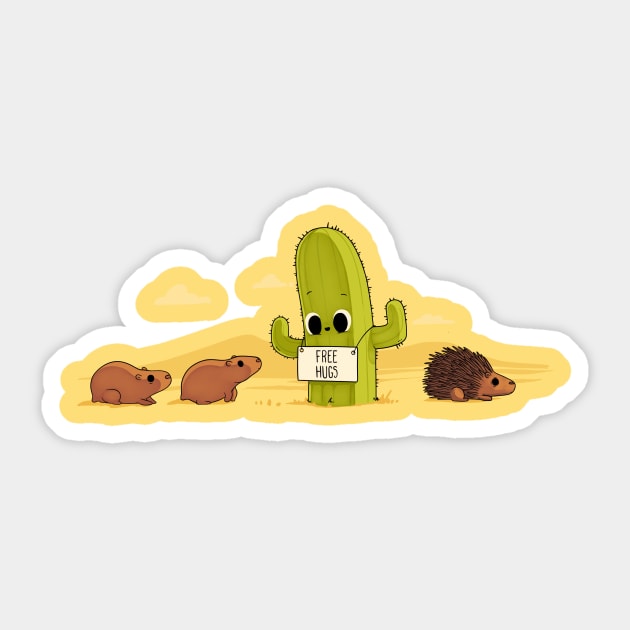 Cactus Hugs Sticker by Naolito